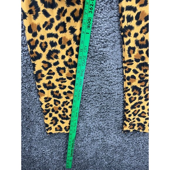 LuLaRoe Leggings Women's Tall & Curvy Mustard Black Cheetah Polyester Stretch - Picture 5 of 12